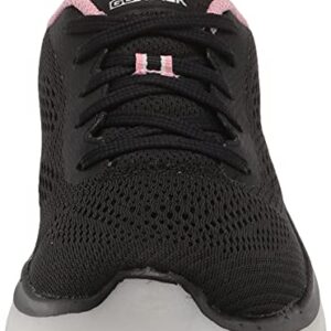 Skechers Women's GO Walk Hyper Burst-Space Insight Sneaker, Black/Pink, 7.5