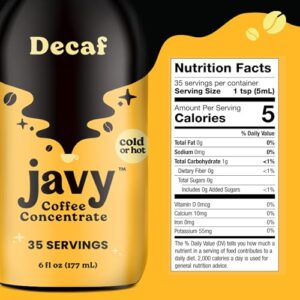 Javy Coffee Concentrate - Cold Brew Coffee, Perfect for Instant Iced Coffee, Cold Brewed Coffee and Hot Coffee, 35 Servings - Original Decaf