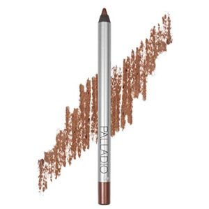 palladio precision eyeliner, silicone based, rich pigment, gentle application, dramatic smoky effect to soft everyday wear, sensitive eyelids, sets itself, can be sharpened, autumn brown
