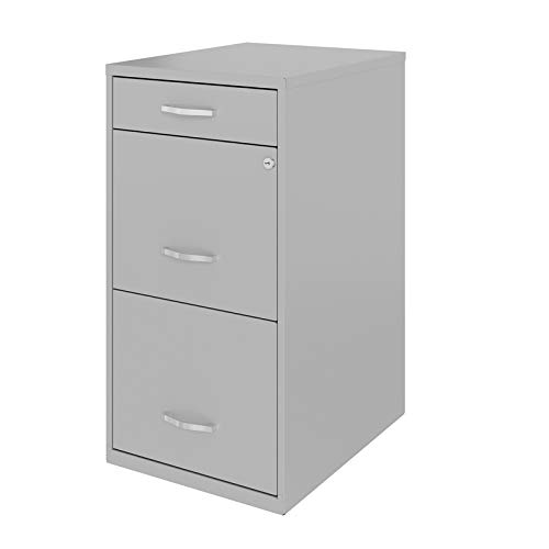 Hirsh Industries Space Solutions 18in Deep 3 Drawer Metal File Cabinet Arctic Silver, Letter Size, Fully Assembled