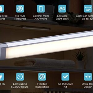 BLACK+DECKER Works with Alexa Smart Under Cabinet Lighting, Adjustable LEDs, 18" Bar, White