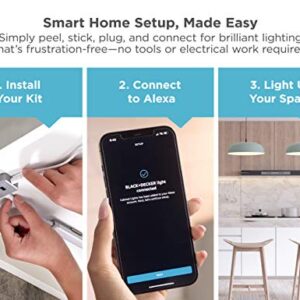 BLACK+DECKER Works with Alexa Smart Under Cabinet Lighting, Adjustable LEDs, 18" Bar, White