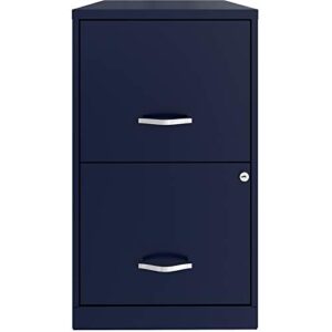 hirsh industries space solutions 18in 2 drawer metal file cabinet navy, letter size, fully assembled