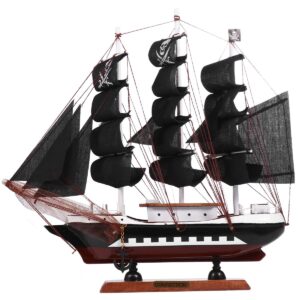 imikeya 1pc wooden pirate ship model sailboat vessel model sailing ship boat home decor