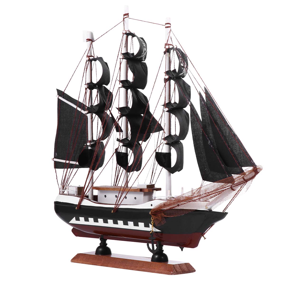 IMIKEYA 1Pc Wooden Pirate Ship Model Sailboat Vessel Model Sailing Ship Boat Home Decor