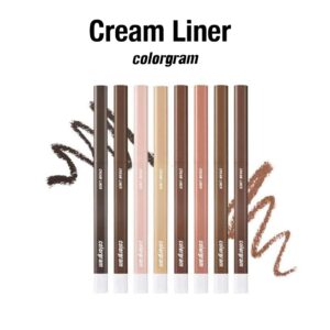 COLORGRAM Artist Formula Cream Liner - 04 Gold Harmony | Best Cream Eyeliner, Ultra Pigmented, Long Lasting, Waterproof & SmudgeProof, Easy to Use, All Day Wear and Daily Makeup, Korean Beauty 0.25g