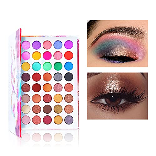 Pure Vie All-in-One Holiday Gift Surprise Makeup Set Essential Starter Bundle Include Eyeshadow Palette Lipstick Concealer Blush Mascara Eyeliner Face Powder Lipgloss Brush - Full Makeup Kit for Women