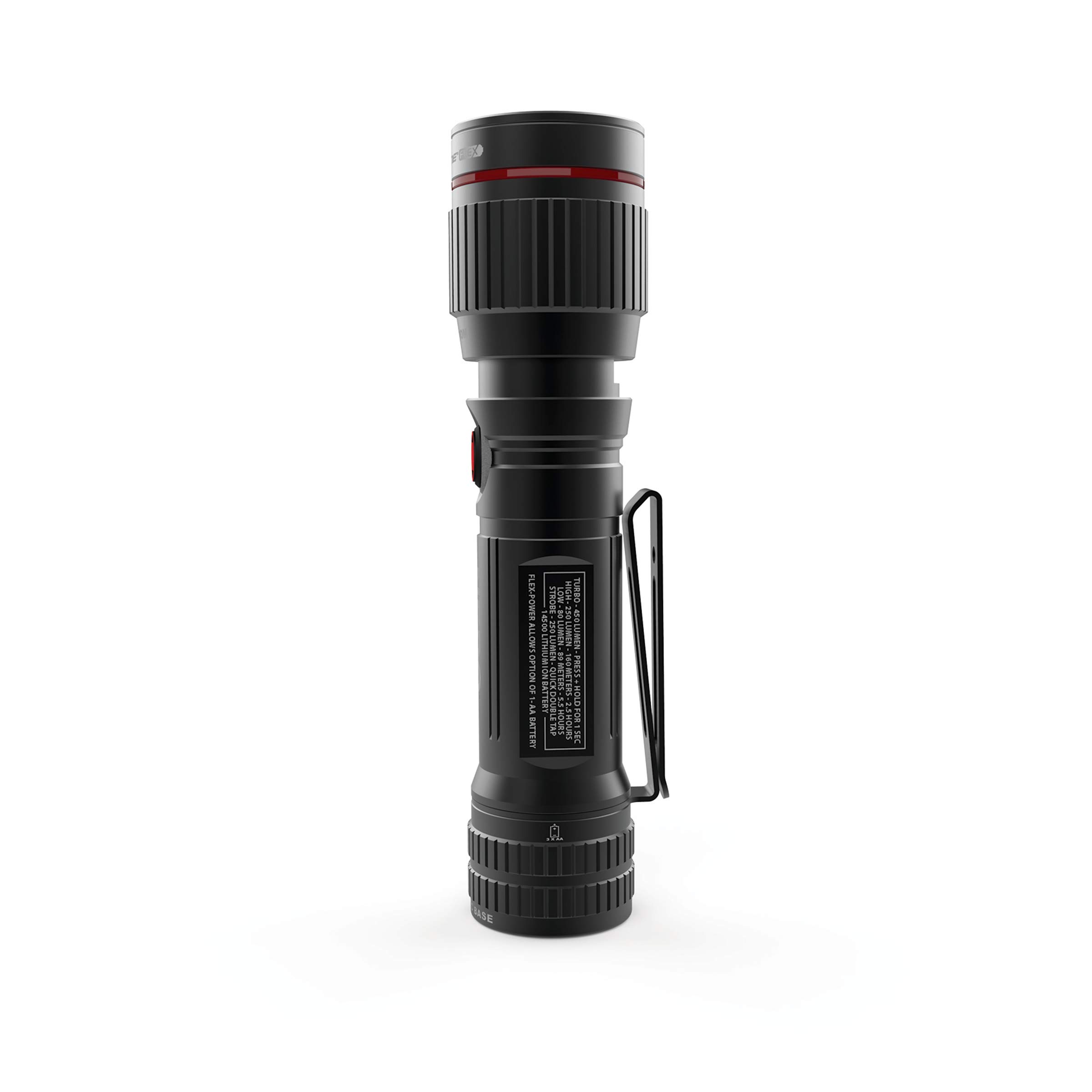 NEBO Redline Flashlight, Rechargeable LED Water & Impact Resistant Handheld Flashlights, Available in 450, 1000, 1400, & 2000 Lumens, Redline Flex 450 Lumens