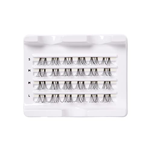 KISS Falscara Multipack False Eyelashes, Lash Clusters, Natural Wispy Wisps', 10mm-12mm-14mm, Includes 24 Assorted Lengths Wisps, Contact Lens Friendly, Easy to Apply, Reusable Strip Lashes