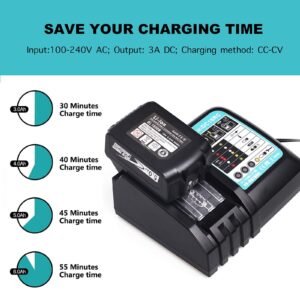 Lilocaja DC18RC 18V 3.0A Rapid Battery Charger for All Makita 14.4V-18V LXT Lithium-Ion Battery BL1860 BL1850 BL1840 BL1830 BL1450 BL1440 BL1430, Replaces for Makita Charger DC18RD DC18RA DC18SF