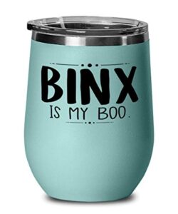 brinx is my boo wine glass, teal wine tumbler, brinx is my boo stainless steel insulated lid wine glass mug cup present idea