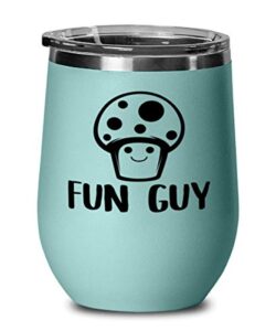 mushroom coffee wine glass, teal wine tumbler, mushroom coffee stainless steel insulated lid wine glass mug cup present idea