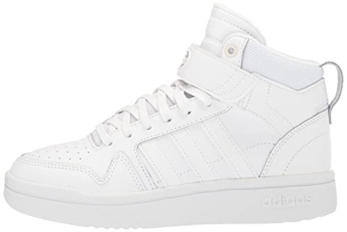 adidas Women's Postmove Mid Basketball Shoe, White/White/Grey One, 8.5