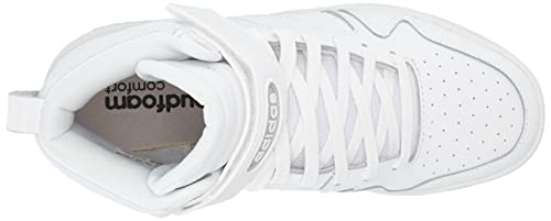 adidas Women's Postmove Mid Basketball Shoe, White/White/Grey One, 8.5