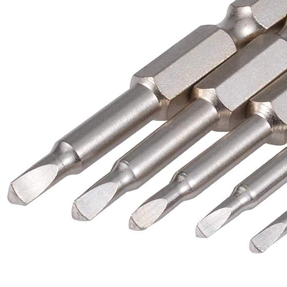 Mesee 5 Pcs Magnetic Triangle Head Screwdriver Bit Set, S2 Steel Triangular Screwdriver Bits 1/4 Hex Shank Triangle Drill Bit, 50mm length