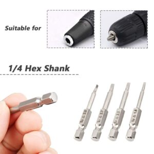 Mesee 5 Pcs Magnetic Triangle Head Screwdriver Bit Set, S2 Steel Triangular Screwdriver Bits 1/4 Hex Shank Triangle Drill Bit, 50mm length