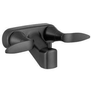 dura faucet df-sa110lh-mb rv tub & shower faucet valve diverter with winged levers (matte black)
