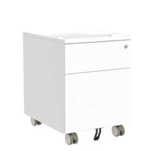 CuHome 2-Drawer Mobile Filing Cabinet with Lock and Casters, Fully Assembled Except Casters, Vertical File Metal Cabinet for Home Office, Small Filing Cabinet Under Desk, Cloud White