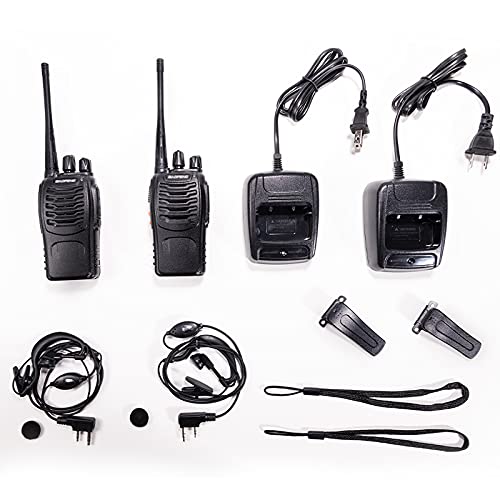 4 Pack Baofeng BF-888S Ham Two Way Radio, Walkie Talkie with Rechargeable Battery, Headphone Wall Charger