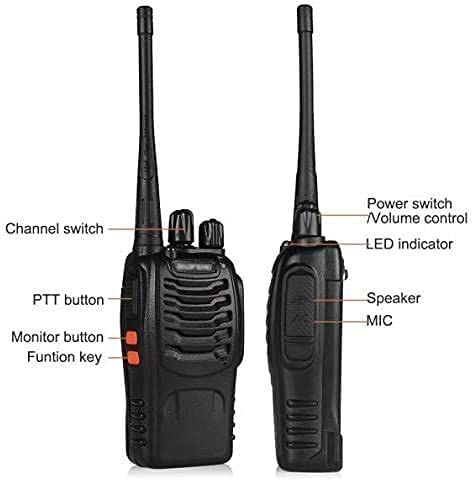 4 Pack Baofeng BF-888S Ham Two Way Radio, Walkie Talkie with Rechargeable Battery, Headphone Wall Charger