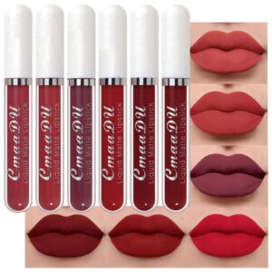 evpct cmaadu 6pcs lipstick matte liquid lipstick lipgloss set for women labiales mate 24 horas originales matte larga duracion red 24 hour lipstick