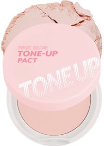 i'm meme compact - tone-up pact | with calamine powder, pink blur effect, mattify skin, pressed powder, gift, 0.35 oz