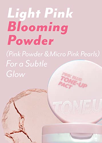 I'M MEME Compact - Tone-up Pact | With Calamine Powder, Pink Blur Effect, Mattify Skin, Pressed Powder, Gift, 0.35 Oz