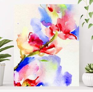 wall art spring flowers in vase still life traditional fashion art watercolor paint glam poster print from artist