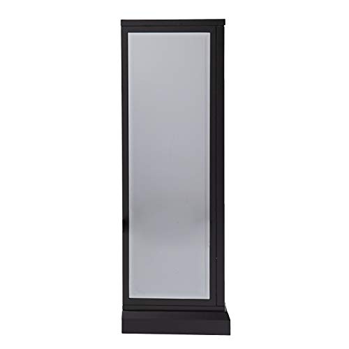 SEI Furniture Trandling Mirrored Faux Marble Fireplace, Antique Silver/Black/Mirror