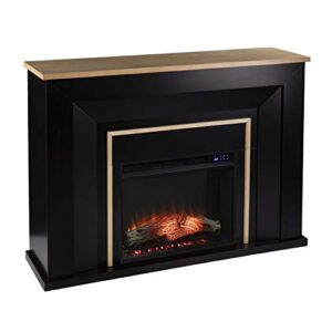 sei furniture cardington electric fireplace, black/natural