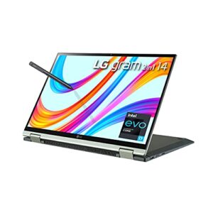 lg-lcd-laptop 14" 2-in-1 wuxga (1920x1200) ips touch-display, 16gb-ram, 1tb ssd, dci-p3 99%, lightweight (2.8lbs) green