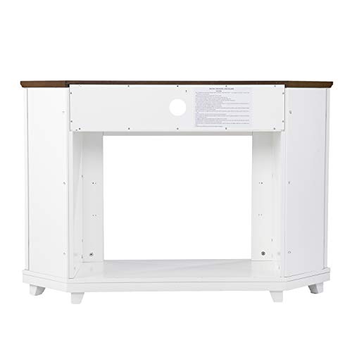 SEI Furniture Dilvon Electric Media Fireplace w/Storage, White/Brown