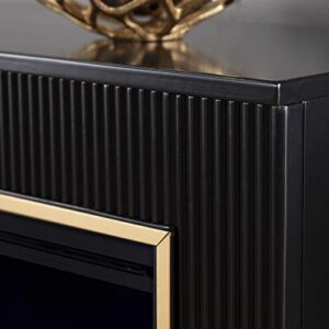 SEI Furniture Crittenly Color Changing Electric Fireplace, Black/Gold