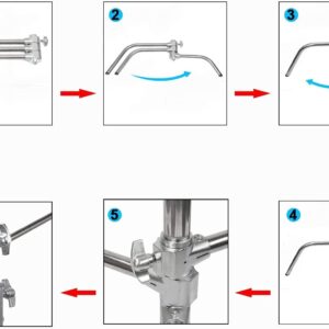 Sokani C Stand with Boom Arm [2023 New Upgrade Version] 100% Metal Max 10.8ft/330cm Adjustable Reflector Stand 4.2ft/128cm Holding Arm and 2 Pieces Grip Head, Bag Sandbag, Fish Mouth Clip included