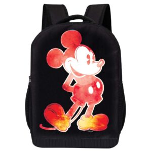 disney mickey mouse black backpack - red and yellow mickey mouse 17 inch air mesh padded bag (red and yellow watercolor)