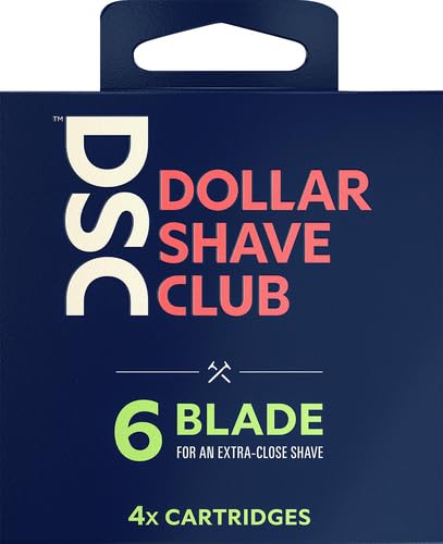 Dollar Shave Club 6-Blade Razor Refill Cartridges for an Extra Close Shave Shave with Precision 4 Count