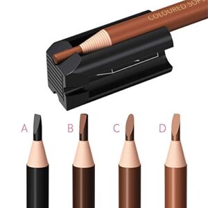 4-in-1 Plastic Duckbill-Shape Eyebrow Pencil Shaper - Eye Makeup Shaping Tool for Waterproof Peel Off Brow Pencils - Compact Cosmetic Shaper for Beginners & Professional