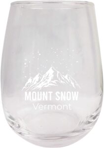 r and r imports mount snow vermont ski adventures etched stemless wine glass 15 oz 2-pack