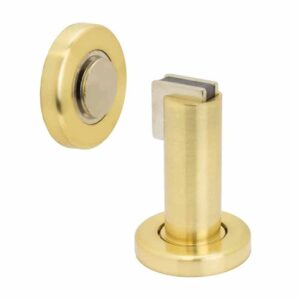 magnetic door stopper holder flat catch doorstop guard office fitting screw gold