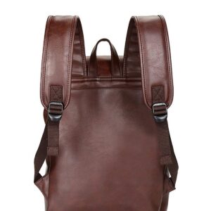 WEECOC Vintage Leather Backpack Casual Daypack for Men Women Laptop Bag Satchel Bags Unisex Satchel Bags Classic style (brown)