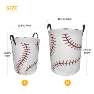 Foruidea Stylish Baseball Stitches Laces Print Laundry Basket,Laundry Hamper,Collapsible Storage Bin,Oxford Fabric Clothes Baskets,Nursery Hamper for Home,Office,Dorm,Gift Basket