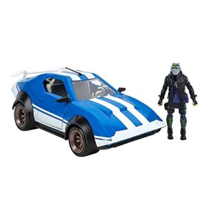 fortnite joy ride whiplash vehicle (blue & white), with 4-inch articulated x-lord figure