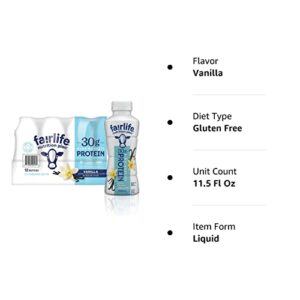 Fair Life Nutrition Plan High Protein Liquid Shake, Vanilla, 11.5 Fl Oz, Pack of 12