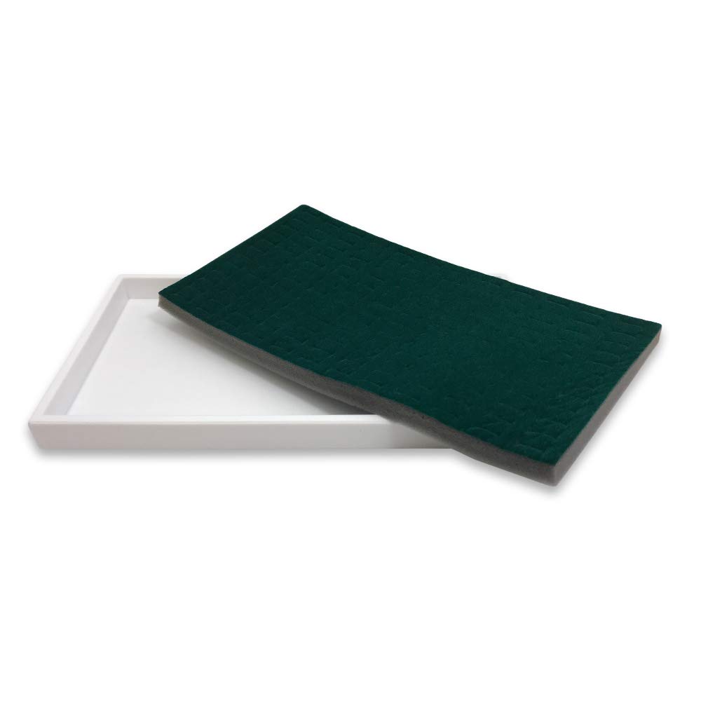 144 Foam Insert Ring Display Tray (White Tray, Green Foam) - 1 Pack (14 ¾” x 8 ¼” x 1”) – Merchandising/ Jewelry Display/ Organizer/ Multi Purpose Tray