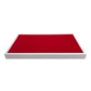 144 Foam Insert Ring Display Tray (White Tray, Red Foam) - 1 Pack (14 ¾” x 8 ¼” x 1”) – Merchandising/ Jewelry Display/ Organizer/ Multi Purpose Tray