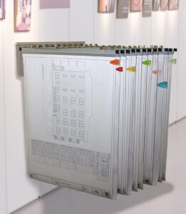 landrol heavy duty pivot wall display rack plan center blueprint storage hanging poster with 12 pivot brackets