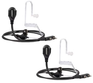 baofeng abbree original 2-pin detachable headset air acoustic tube two way radio earpiece uv-5r bf-888s bf-f8hp 5rm uv-5g plus uv-21r uv-17r gm-5rh gm-15 pro k5plus walkie talkie (2pack)