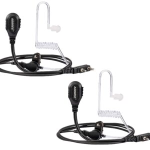 BAOFENG ABBREE Original 2-Pin Detachable Headset Air Acoustic Tube Two Way Radio Earpiece UV-5R BF-888S BF-F8HP 5RM UV-5G Plus UV-21R UV-17R GM-5RH GM-15 PRO K5PLUS Walkie Talkie (2Pack)