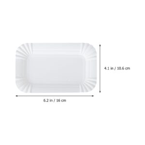 Cabilock Rectangular Tray 100pcs Disposable Foam Cake Plates Disposable Dessert Dish Foam Plates Set Compostable Plates Biodegradable Bowl for Party Snacks Food Display Server Cake Tray