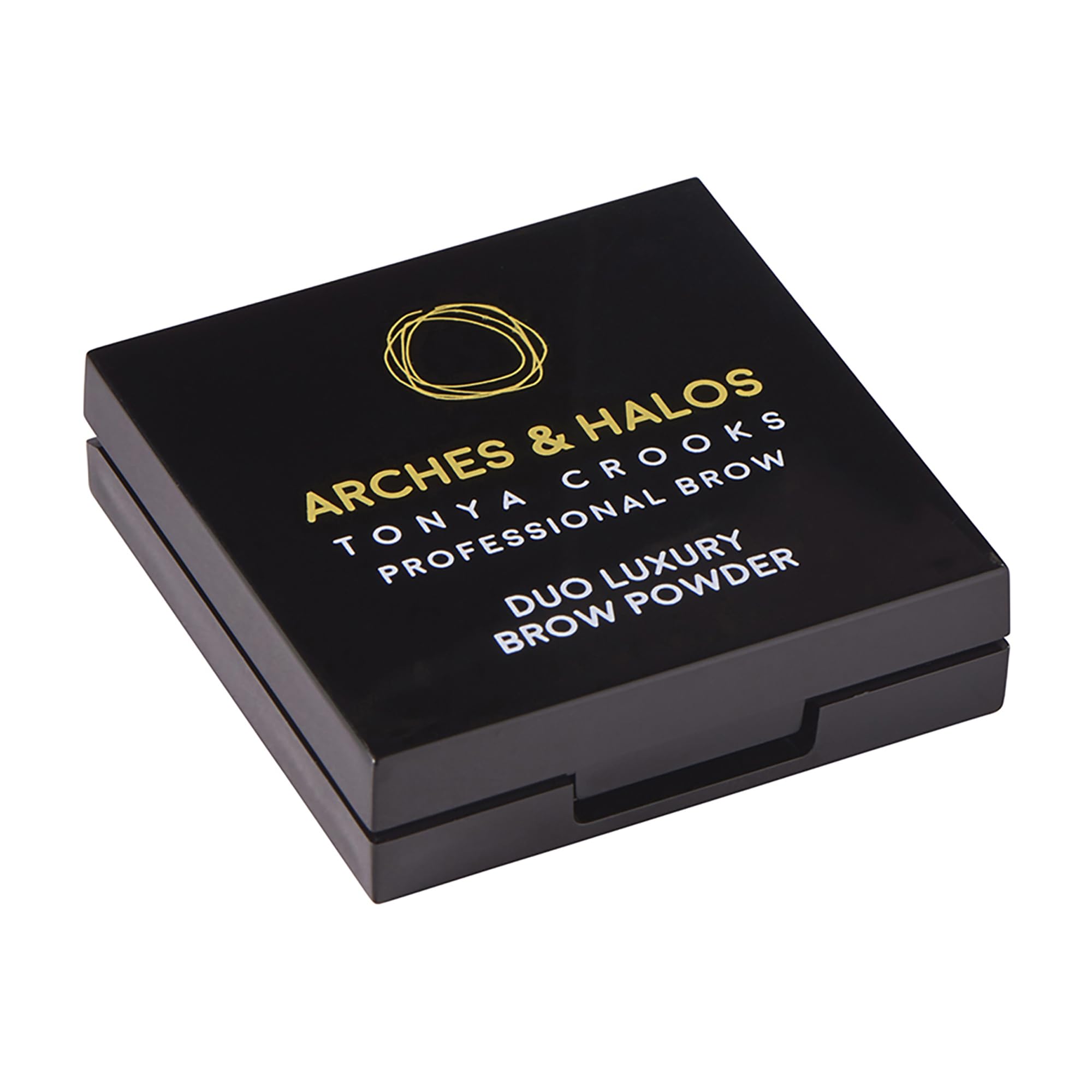 Arches & Halos Duo Luxury Brow Powder - Two-for-One Versatile Compact Powder - Get Full, Defined Brows - Vegan and Cruelty Free Makeup - Charcoal - 0.88 oz